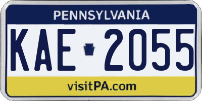 PA license plate KAE2055