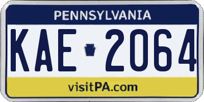 PA license plate KAE2064