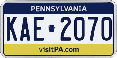 PA license plate KAE2070