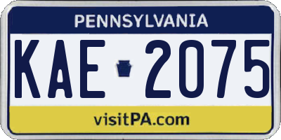 PA license plate KAE2075