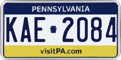 PA license plate KAE2084