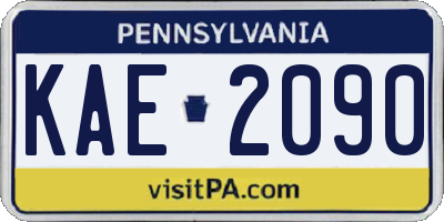 PA license plate KAE2090