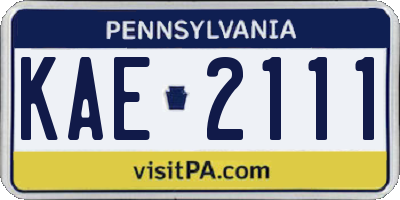 PA license plate KAE2111