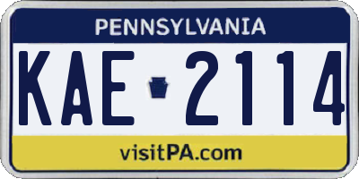 PA license plate KAE2114
