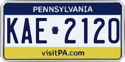PA license plate KAE2120