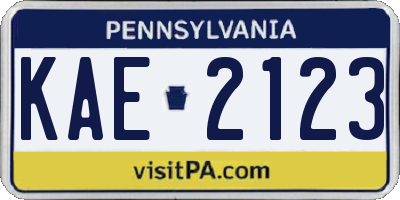 PA license plate KAE2123