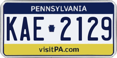 PA license plate KAE2129