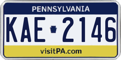 PA license plate KAE2146