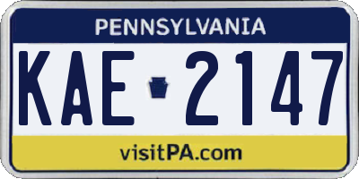 PA license plate KAE2147