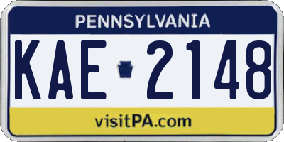 PA license plate KAE2148