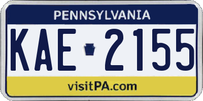 PA license plate KAE2155
