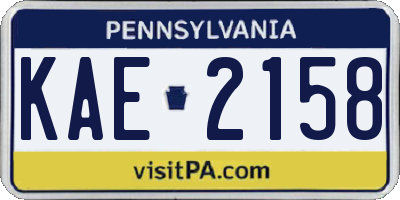 PA license plate KAE2158