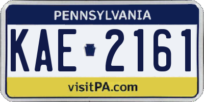 PA license plate KAE2161