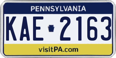 PA license plate KAE2163
