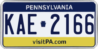 PA license plate KAE2166