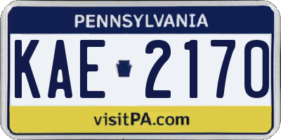PA license plate KAE2170