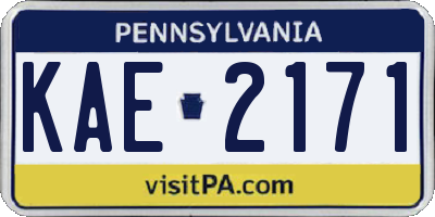 PA license plate KAE2171