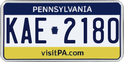 PA license plate KAE2180