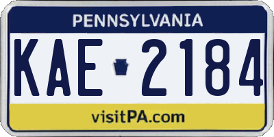 PA license plate KAE2184