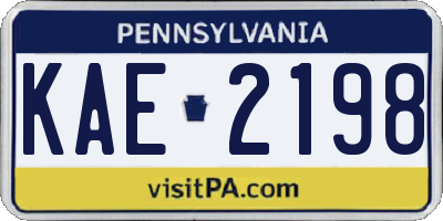 PA license plate KAE2198