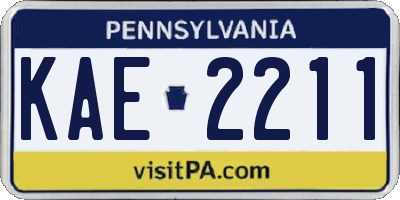 PA license plate KAE2211