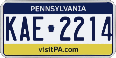 PA license plate KAE2214