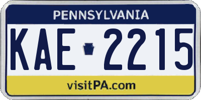 PA license plate KAE2215