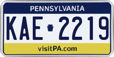 PA license plate KAE2219