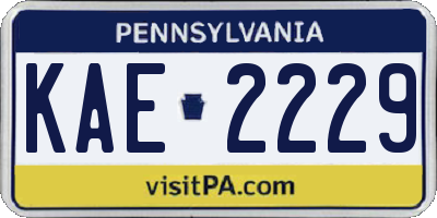 PA license plate KAE2229