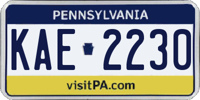 PA license plate KAE2230