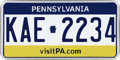 PA license plate KAE2234