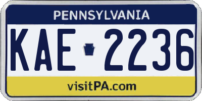 PA license plate KAE2236