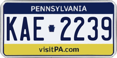 PA license plate KAE2239