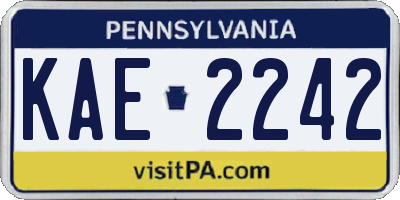 PA license plate KAE2242