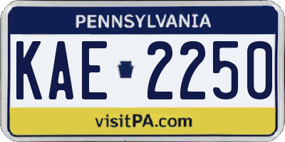 PA license plate KAE2250