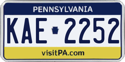 PA license plate KAE2252