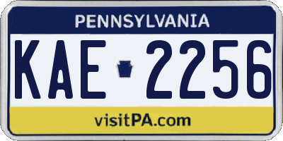 PA license plate KAE2256