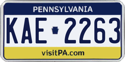PA license plate KAE2263