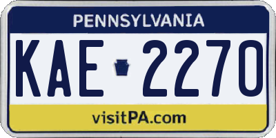 PA license plate KAE2270
