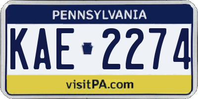 PA license plate KAE2274