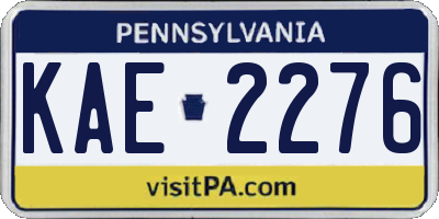 PA license plate KAE2276