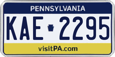 PA license plate KAE2295