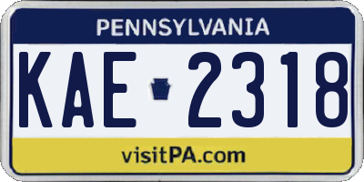 PA license plate KAE2318