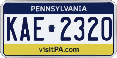 PA license plate KAE2320
