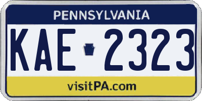PA license plate KAE2323