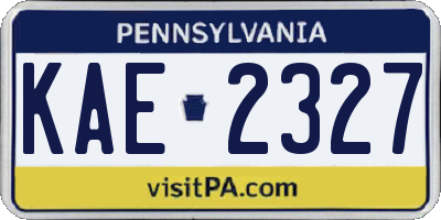 PA license plate KAE2327