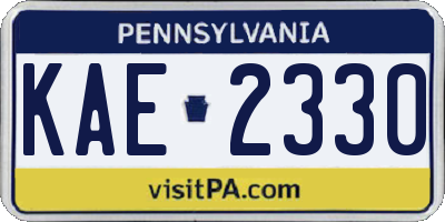 PA license plate KAE2330