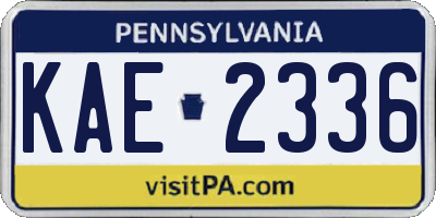 PA license plate KAE2336