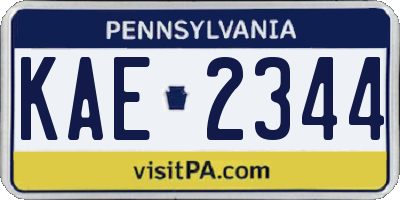 PA license plate KAE2344