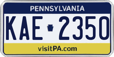 PA license plate KAE2350